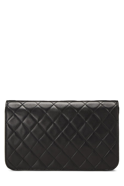 Chanel,  Black Quilted Lambskin Snap Full Flap Small, Black