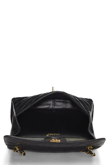 Chanel,  Black Quilted Lambskin Double Sided Classic Flap Jumbo, Black