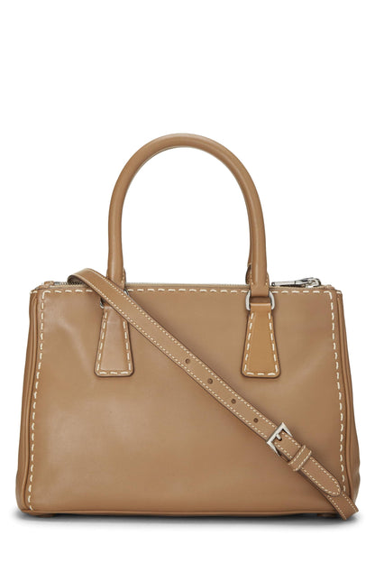 Prada,  Brown City Calfskin Galleria Tote Small, Brown