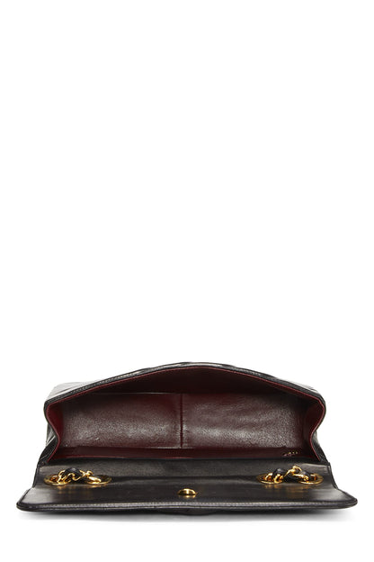 Chanel,  Black Diagonal Lambskin Flap Jumbo, Black
