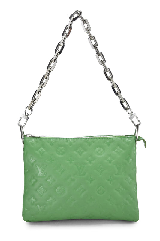Louis Vuitton,  Green Monogram Embossed Coussin PM, Green