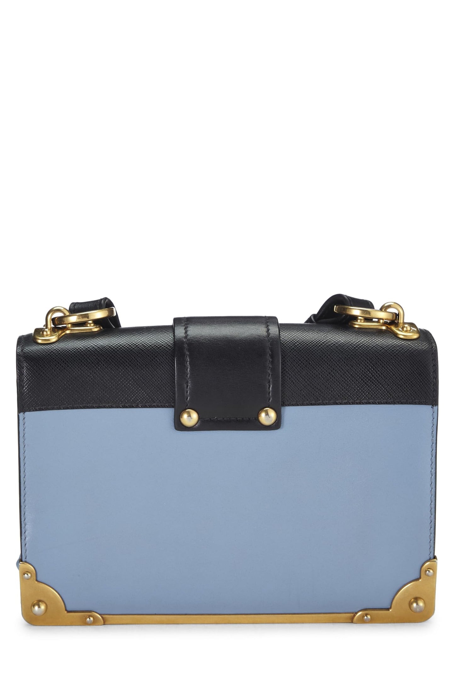 Prada,  Blue Leather Cahier Crossbody, Multi
