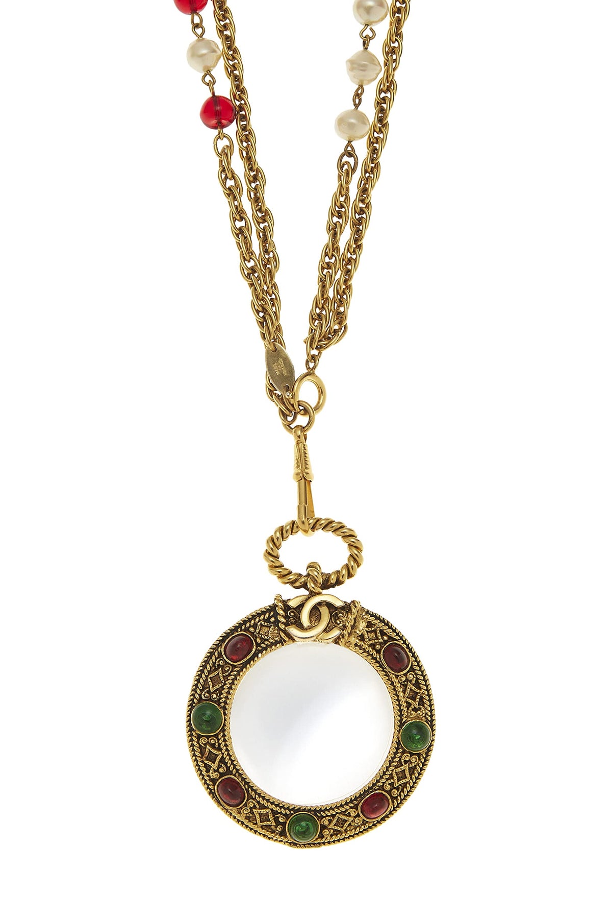 Chanel,  Gold & Multicolor Gripoix Loupe Necklace, Multi