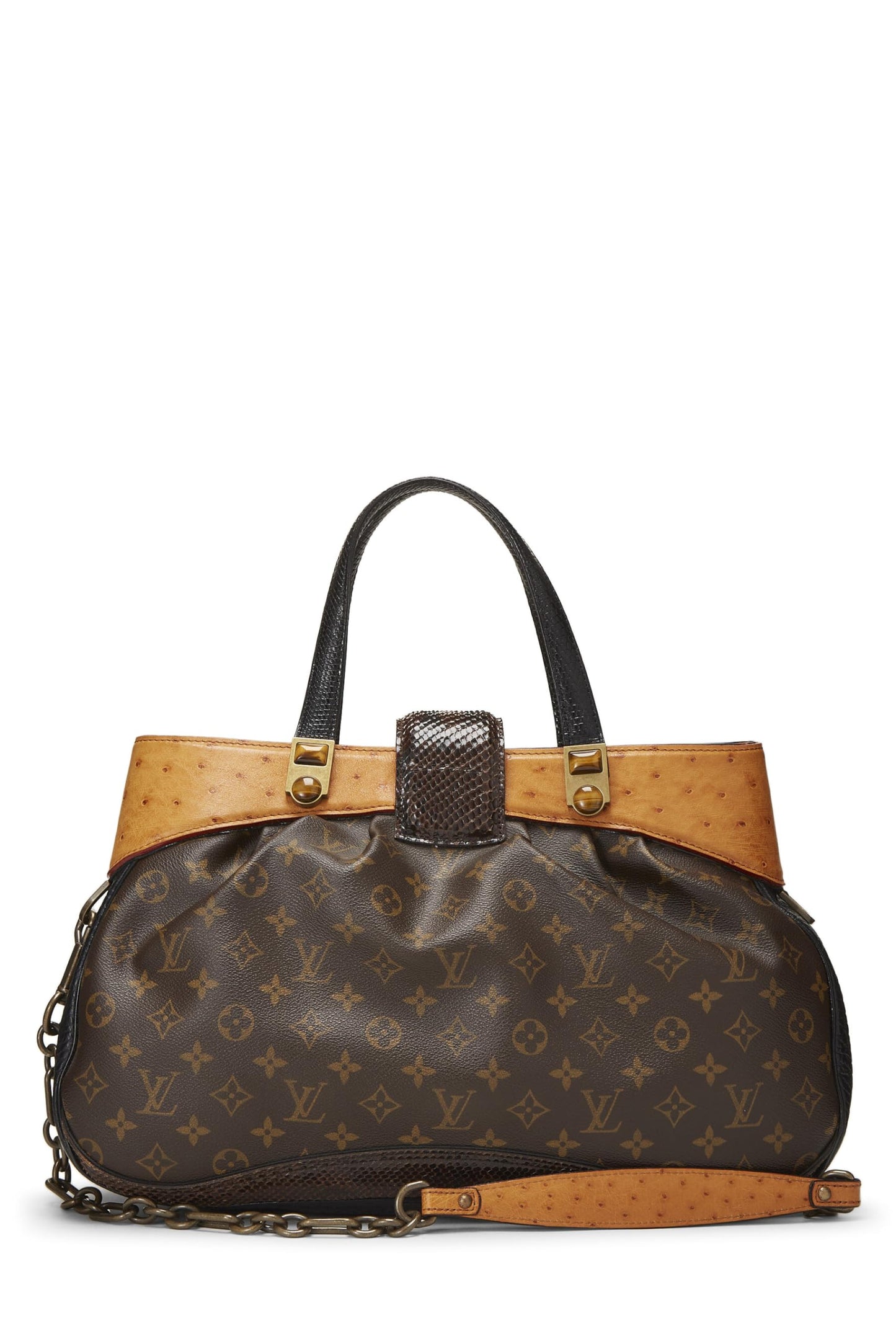 Louis Vuitton,  Monogram Canvas Ostrich Oskar Waltz Bag, Brown