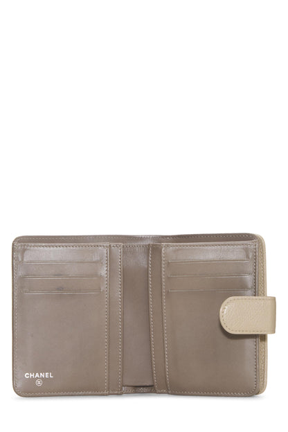 Chanel,  Beige Caviar Timeless 'CC' Compact Wallet, Beige