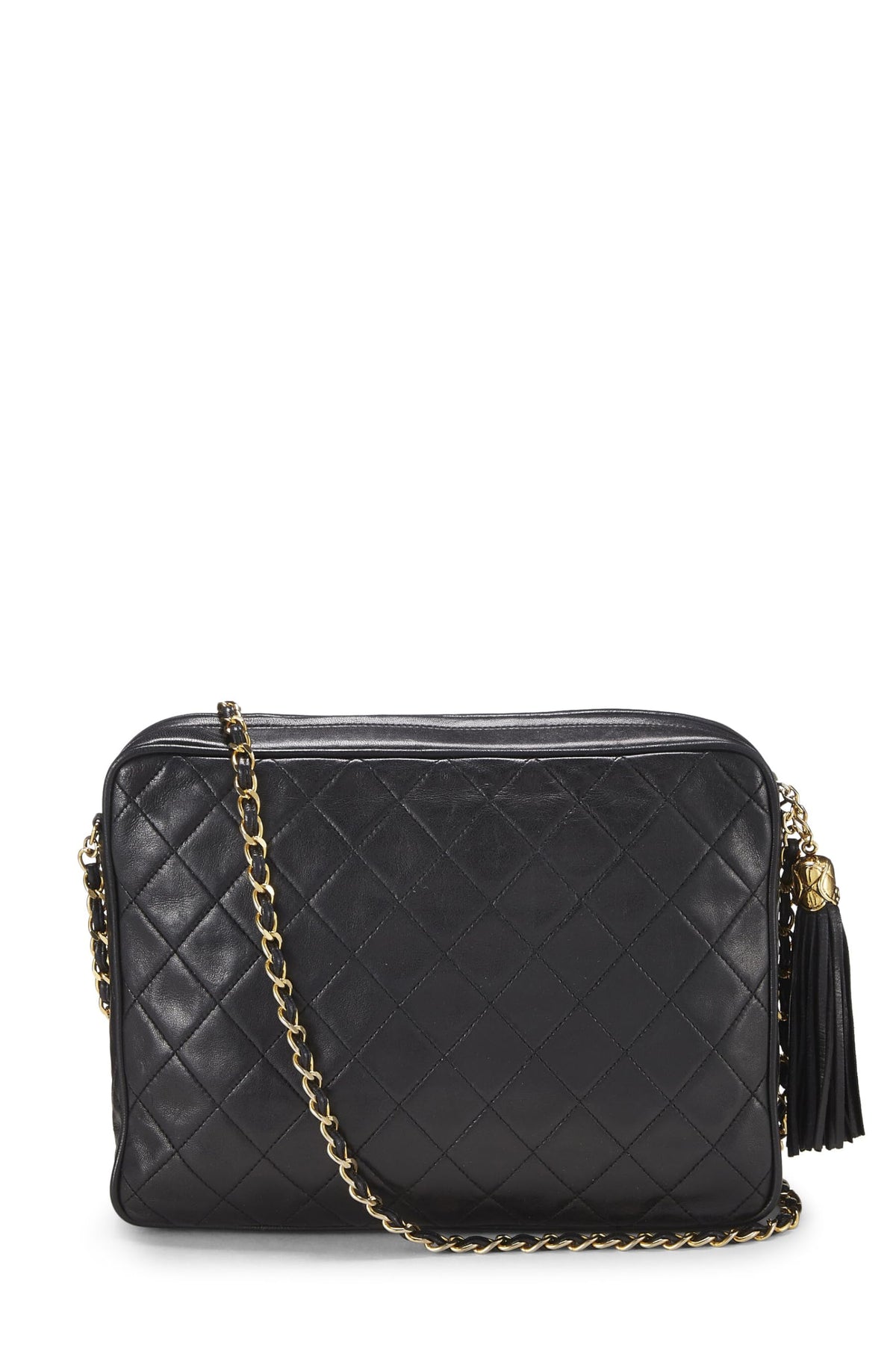 Chanel,  Black Quilted Lambskin Pocket Camera Bag Large, Black