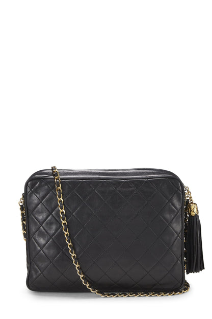Chanel,  Black Quilted Lambskin Pocket Camera Bag Large, Black
