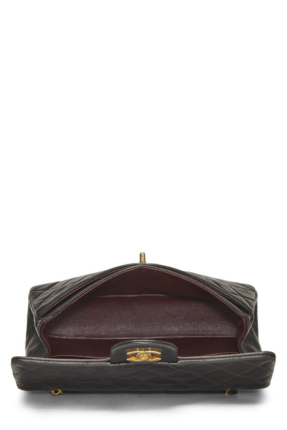 Chanel,  Black Quilted Lambskin Classic Double Flap Small, Black