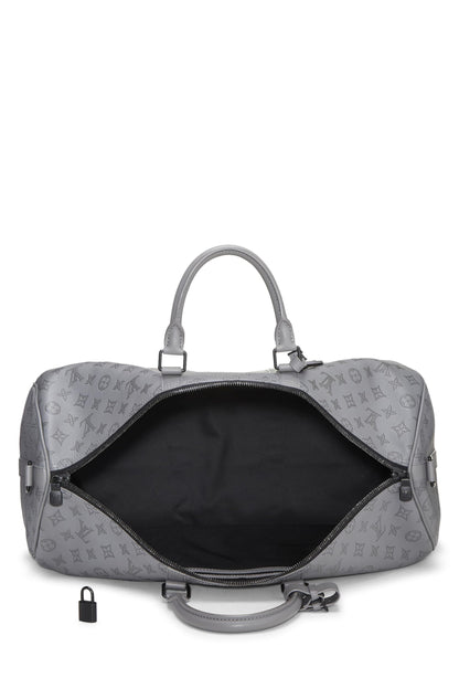 Louis Vuitton,  Grey Monogram Shadow Leather Keepall Bandoulière 50, Grey