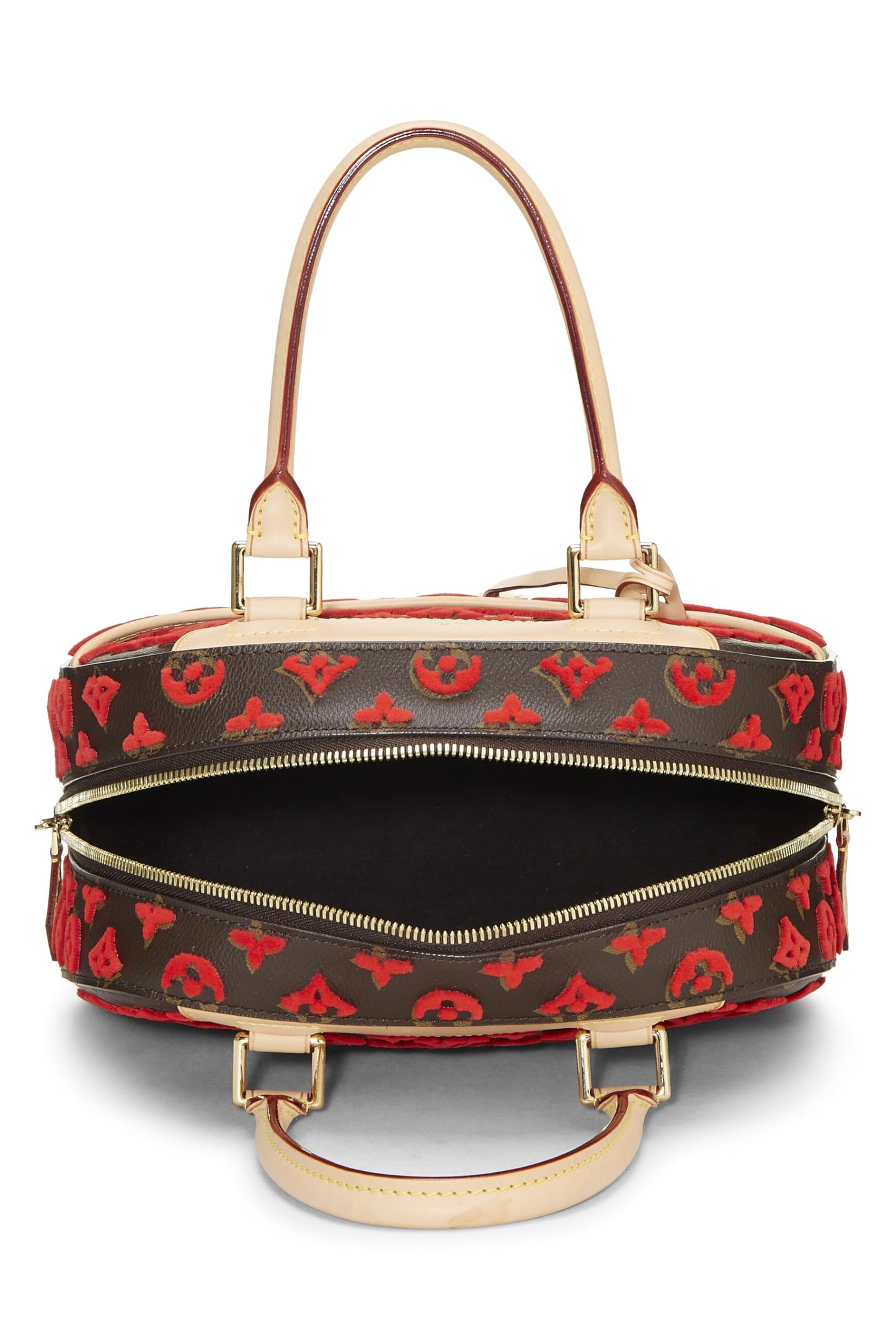 Louis Vuitton,  Red Monogram Tuffetage Deauville Cube, Red