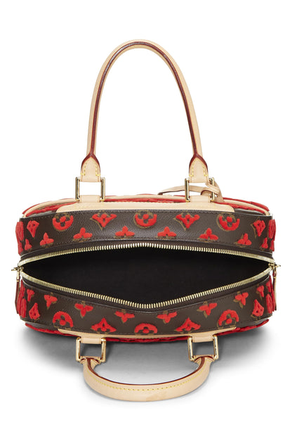 Louis Vuitton,  Red Monogram Tuffetage Deauville Cube, Red