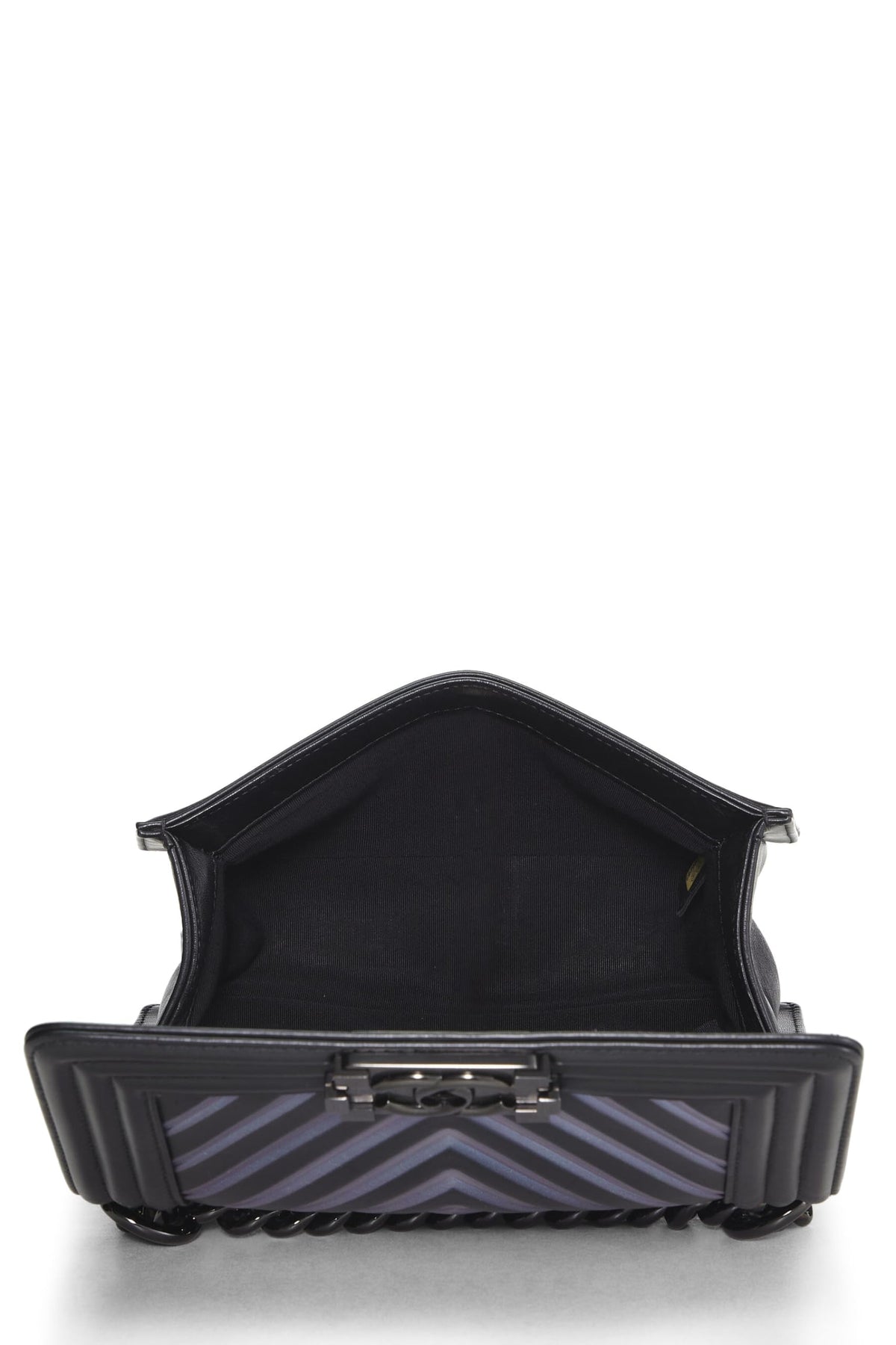 Chanel,  Black Chevron Lambskin Boy Bag Small, Black