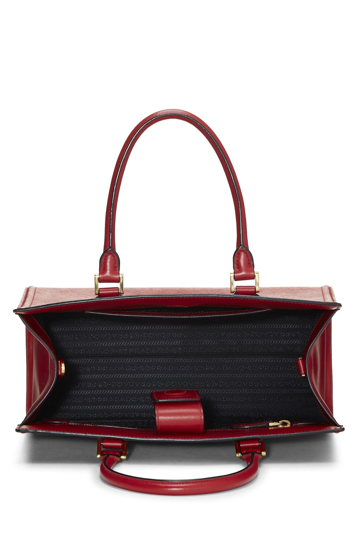 Prada,  Red Saffiano Convertible Handbag, Red