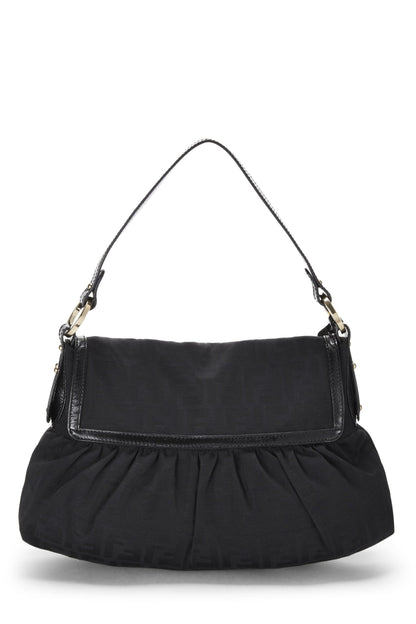 Fendi,  Black Zucca Canvas Chef Medium, Black