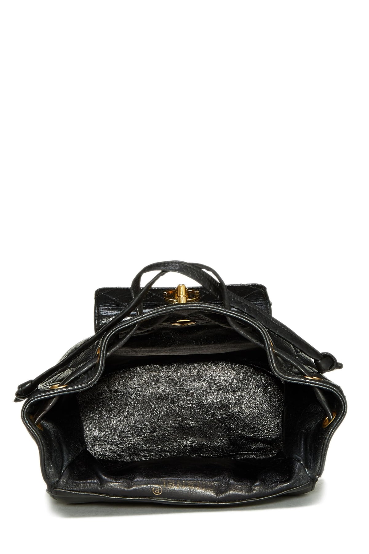 Chanel,  Black Quilted Lambskin 'CC' Classic Backpack Medium, Black
