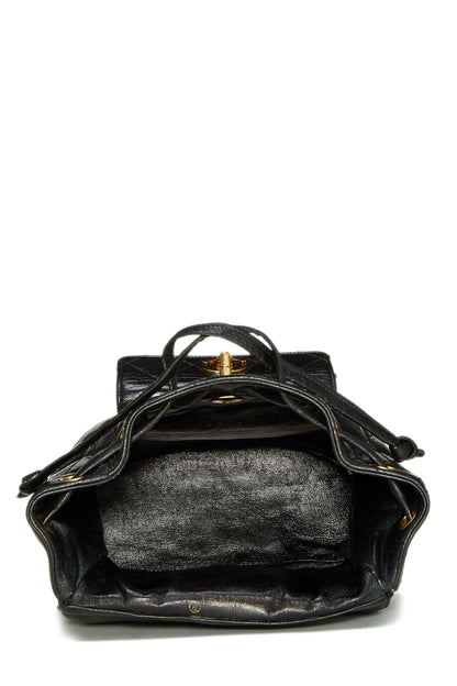 Chanel,  Black Quilted Lambskin 'CC' Classic Backpack Medium, Black