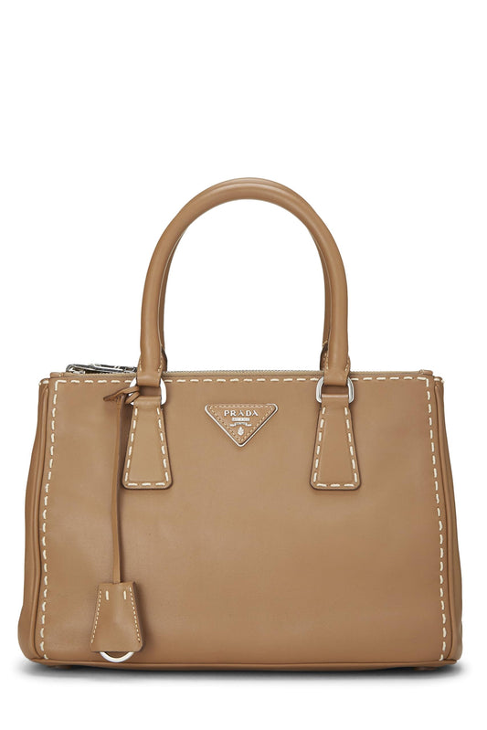 Prada,  Brown City Calfskin Galleria Tote Small, Brown