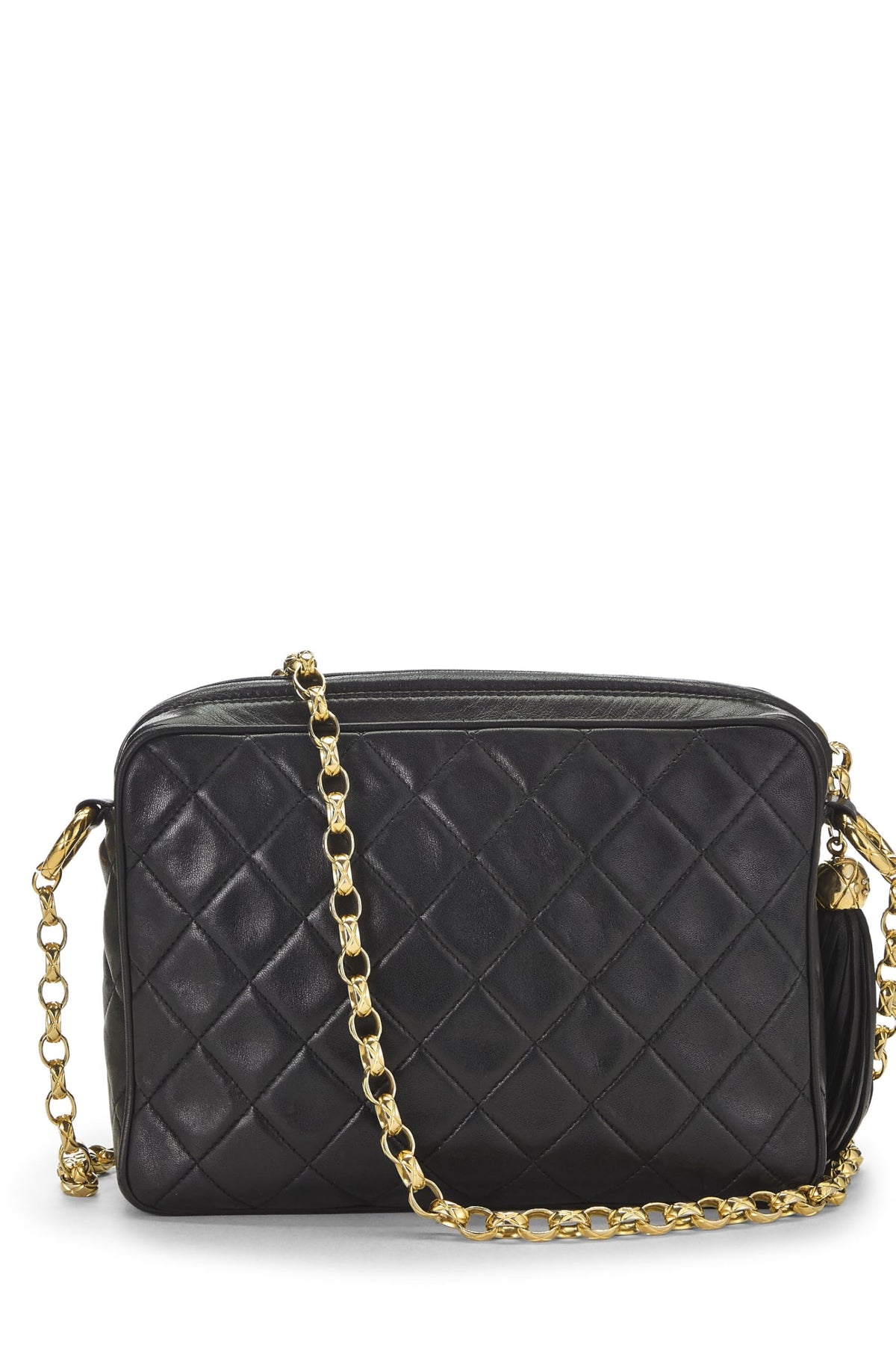 Chanel,  Black Quilted Lambskin Pocket Camera Bag Medium, Black
