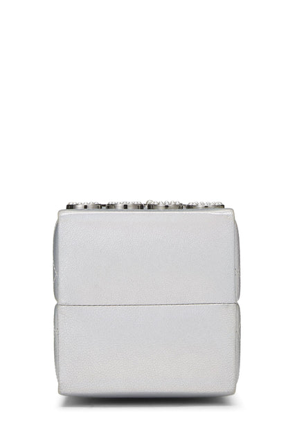 Chanel,  Metallic Silver Leather Coco Milk Carton Bag, Silver
