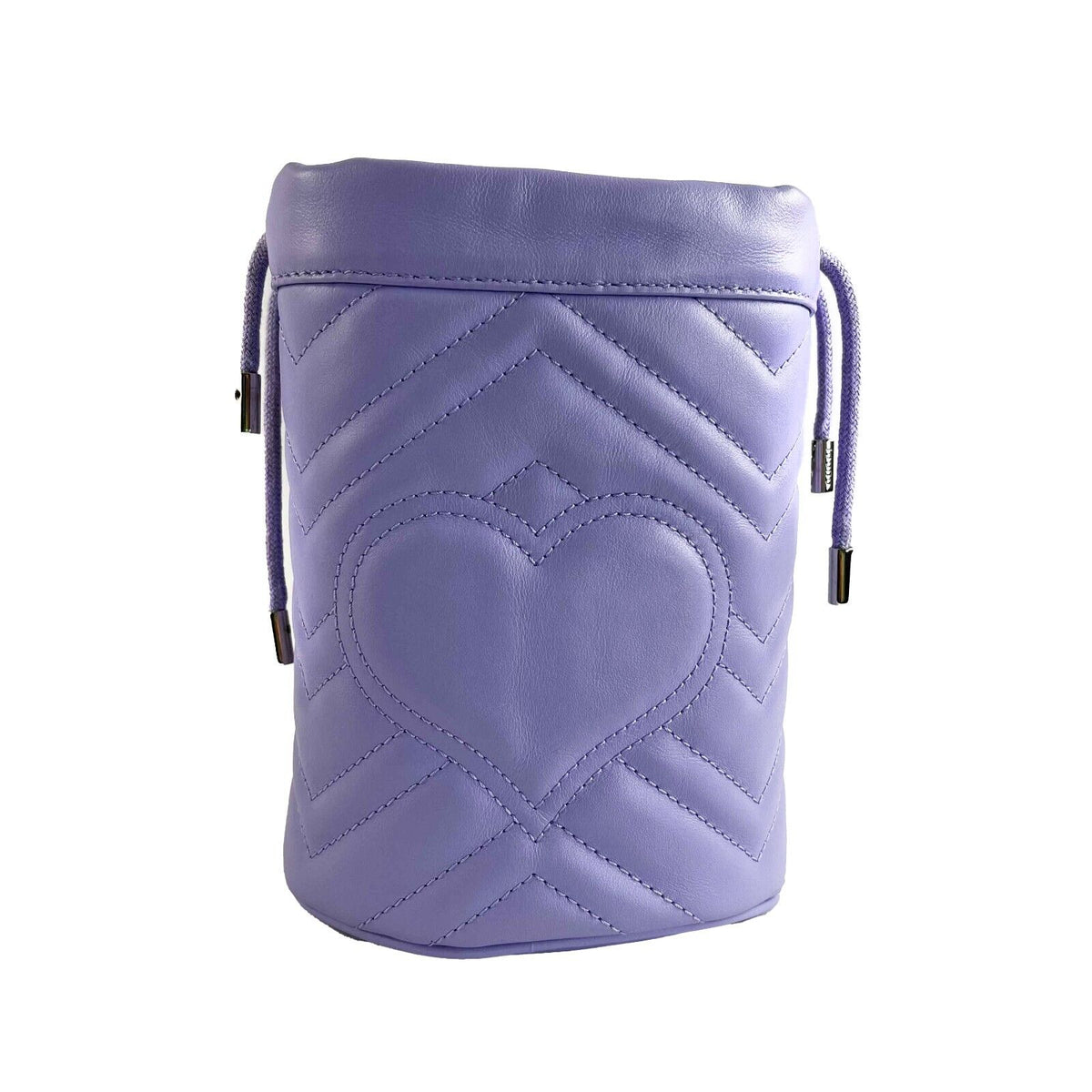 GUCCI GG Marmont Bucket Crossbody Bag Matelasse Mini Purple