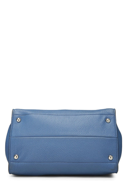 Prada,  Blue Vitello Daino Convertible Tote, Blue