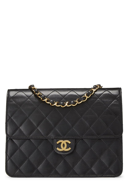 Chanel,  Black Lambskin Ex Flap Small, Black