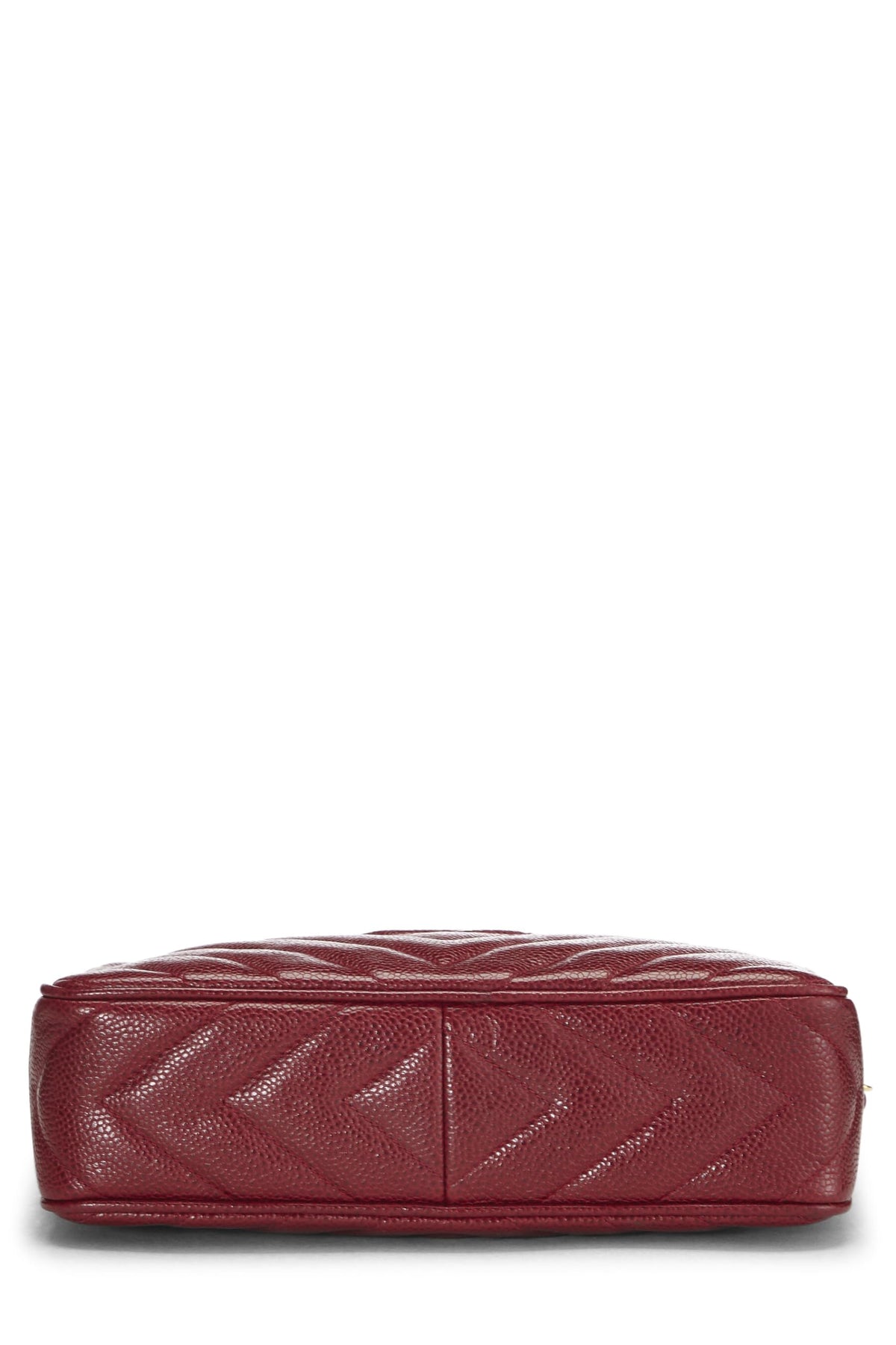 Chanel,  Red Caviar Diamond 'CC' Camera Bag Large, Burgundy