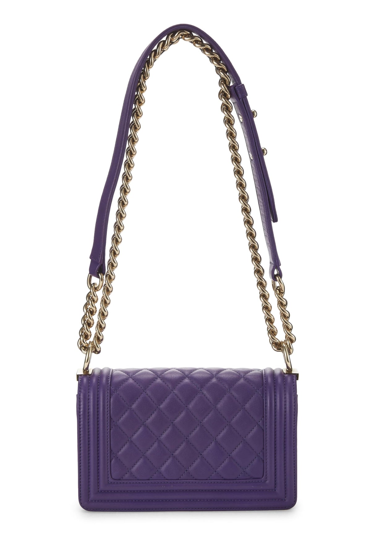 Chanel,  Purple Chevron Lambskin Boy Bag Small, Purple