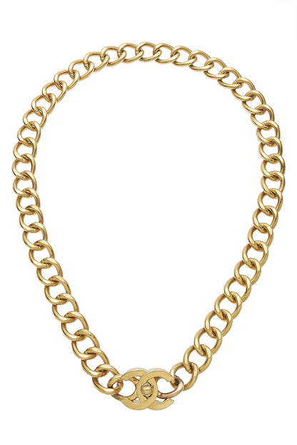 Chanel,  Gold 'CC' Turnlock Necklace Large, Gold