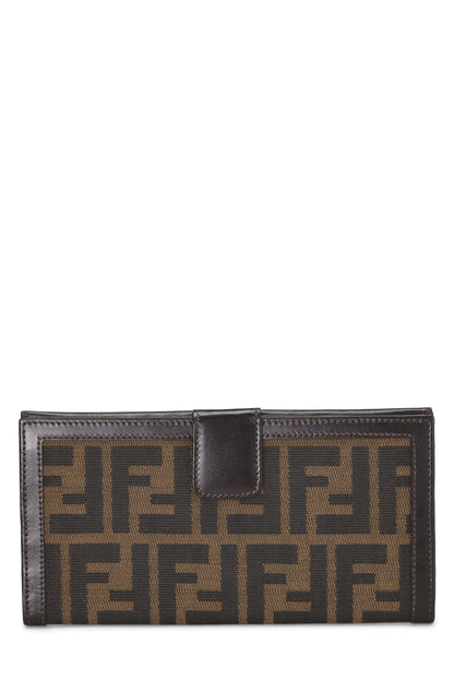 Fendi,  Brown Zucca Canvas Long Wallet, Brown