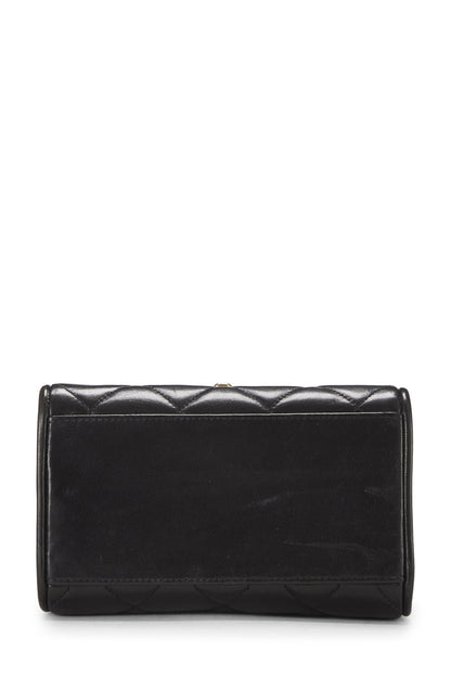 Chanel,  Black Quilted Lambskin Half Flap Mini, Black
