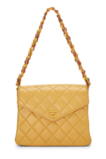 Chanel,  Orange Quilted Lambskin Envelope Flap Shoulder Bag, Orange