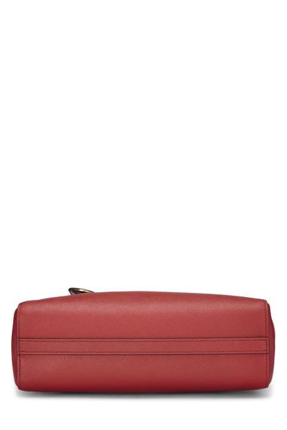 Prada,  Red Saffiano Convertible Handbag Small, Red