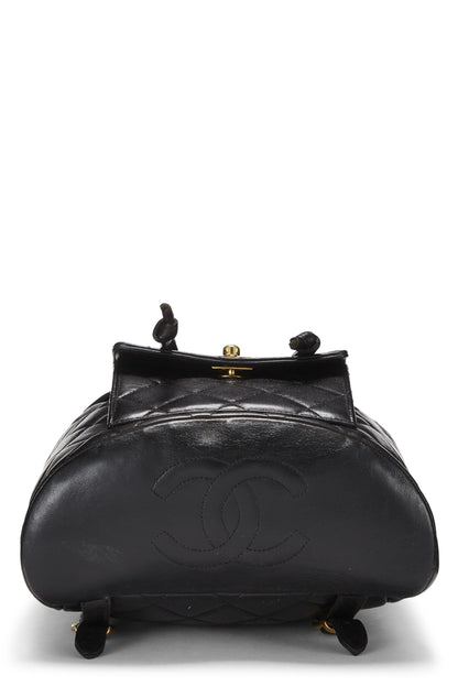 Chanel,  Black Quilted Lambskin 'CC' Classic Backpack Medium, Black
