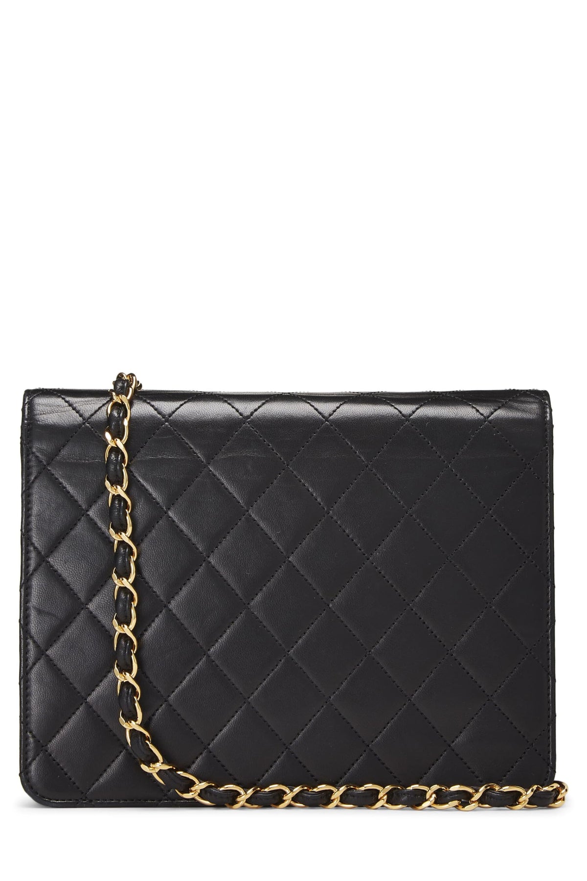 Chanel,  Black Quilted Lambskin Ex Flap Small, Black
