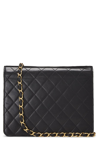 Chanel,  Black Quilted Lambskin Ex Flap Small, Black