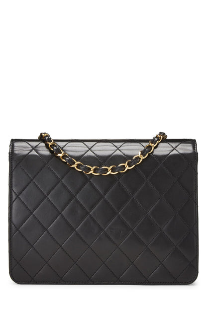 Chanel,  Black Lambskin Ex Flap Small, Black