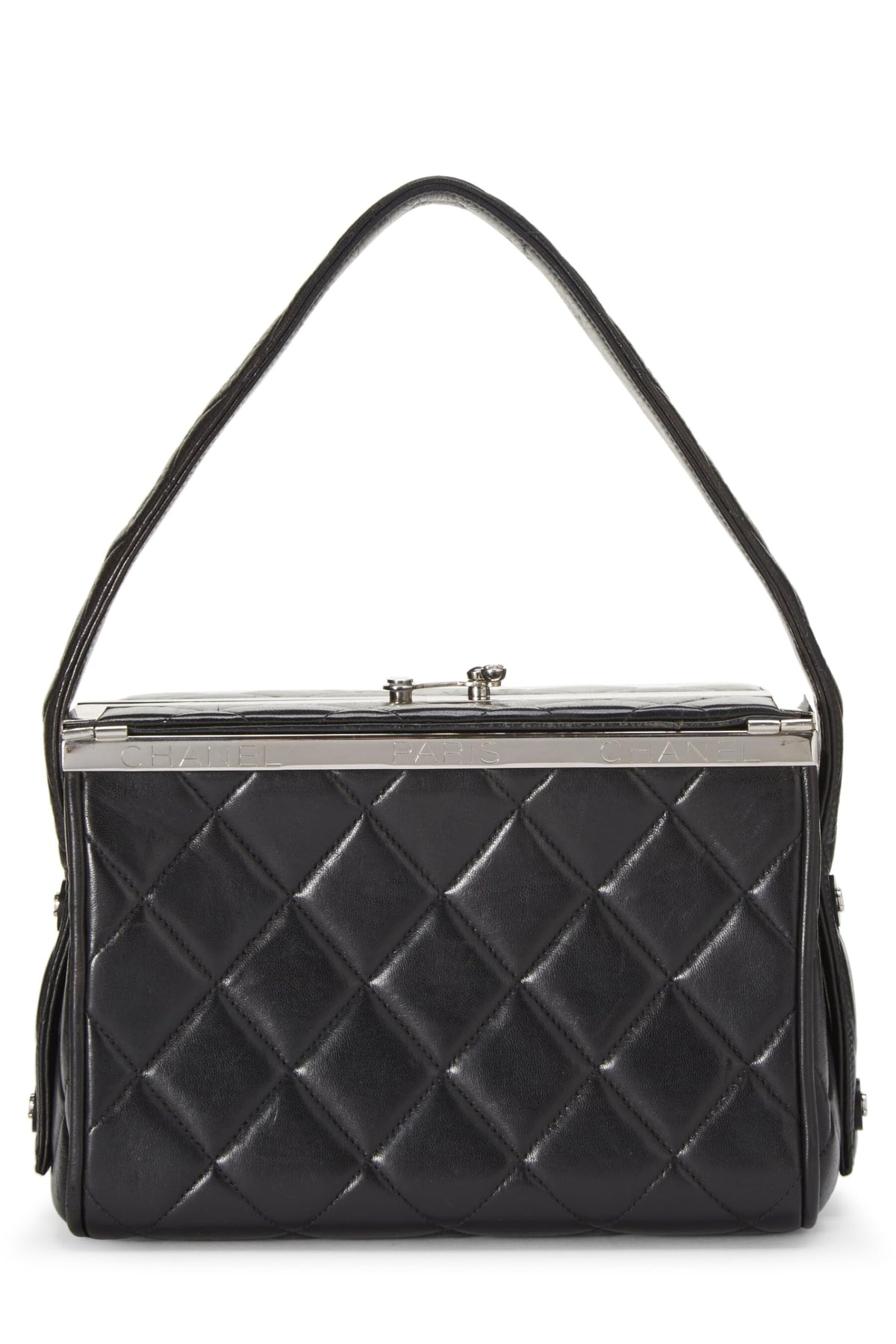 Chanel,  Black Quilted Lambskin Box Vanity Small, Black