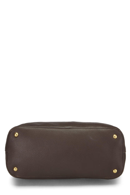Prada,  Brown Vitello Daino Hobo, Brown
