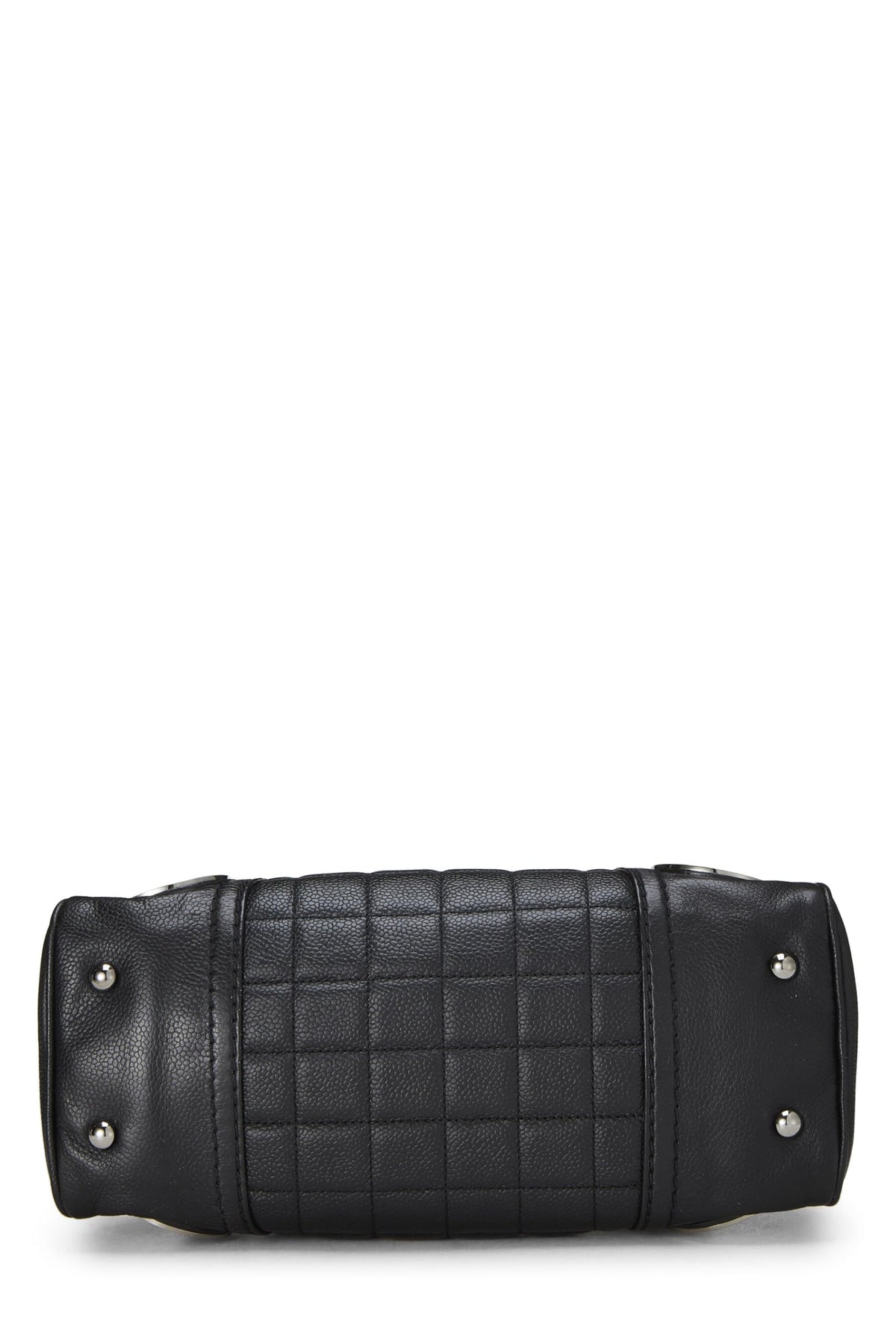 Chanel,  Black Leather Button Dome Satchel, Black