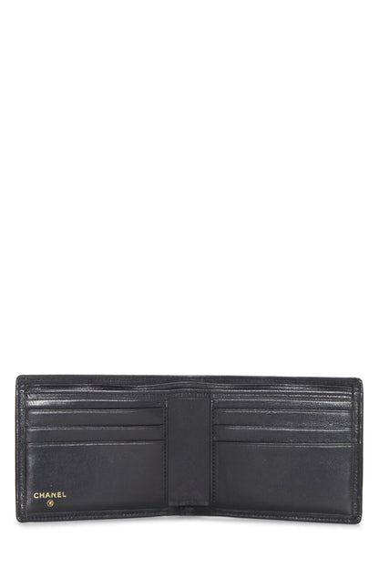 Chanel,  Black Quilted Lambskin Bifold Wallet, Black
