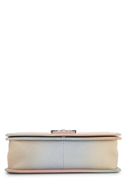 Chanel,  Rainbow Quilted Caviar Boy Bag Medium, Multi
