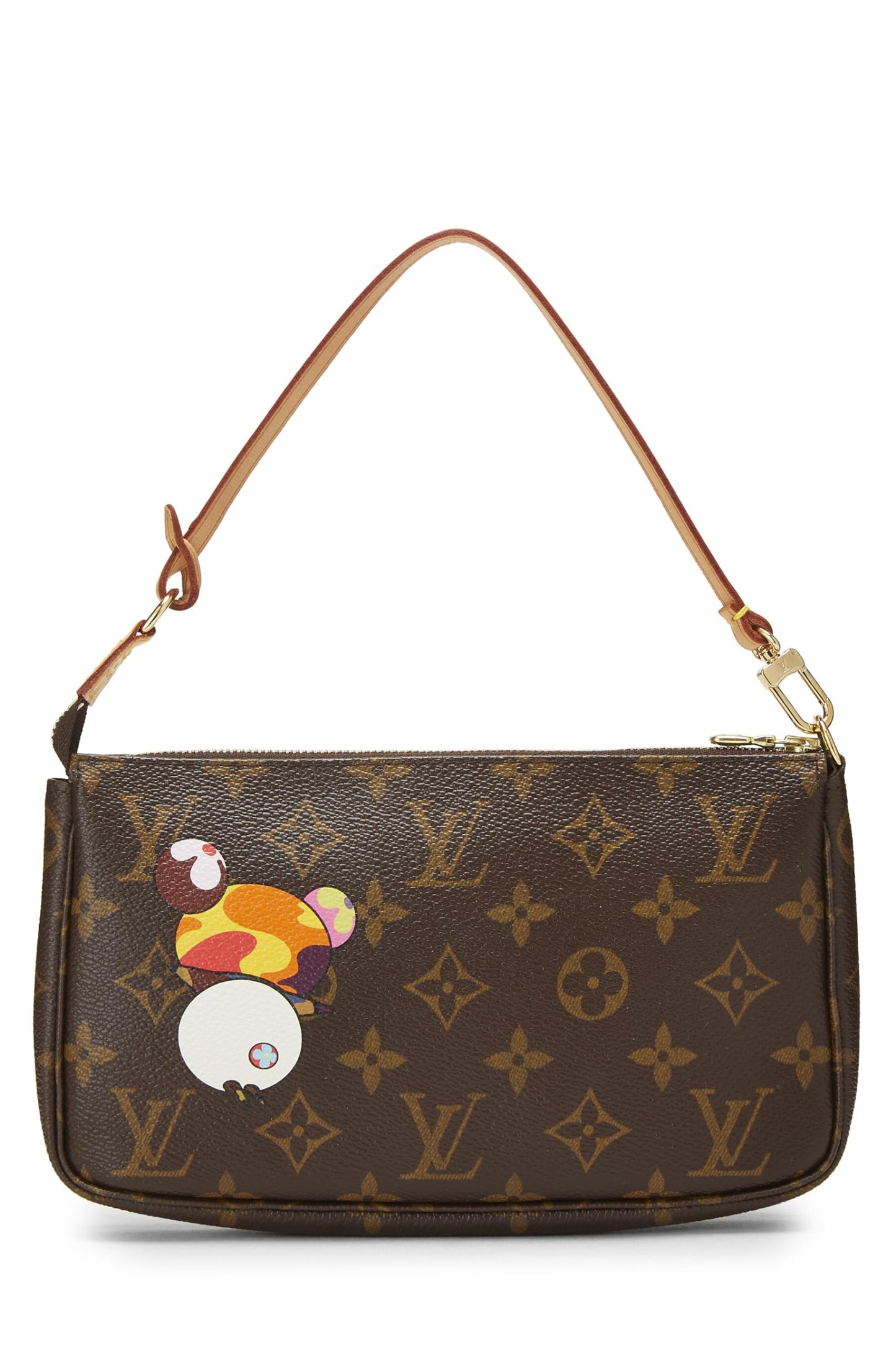 Louis Vuitton,  Takashi Murakami x Louis Vuitton Monogram Canvas Panda Pochette Accessoires, Brown