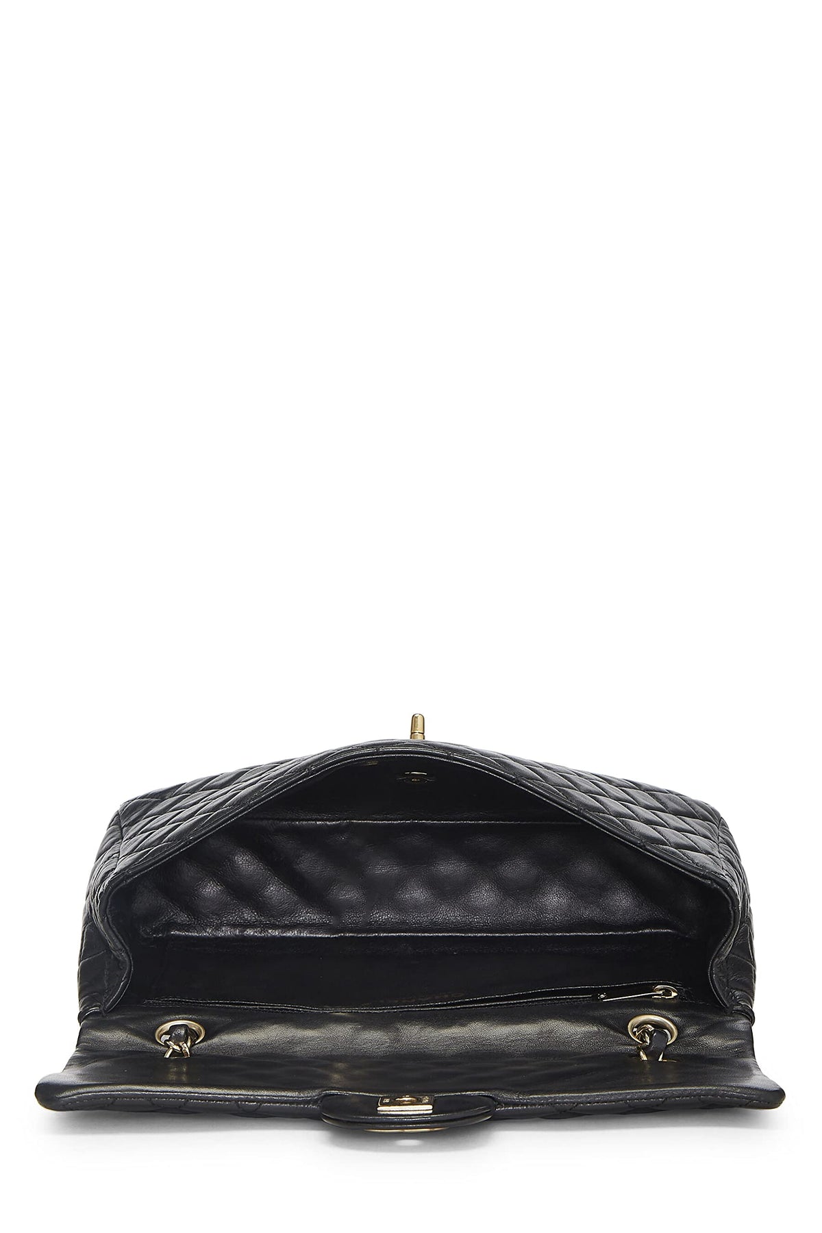 Chanel,  Black Quilted Lambskin Valentine Single Flap Medium, Black