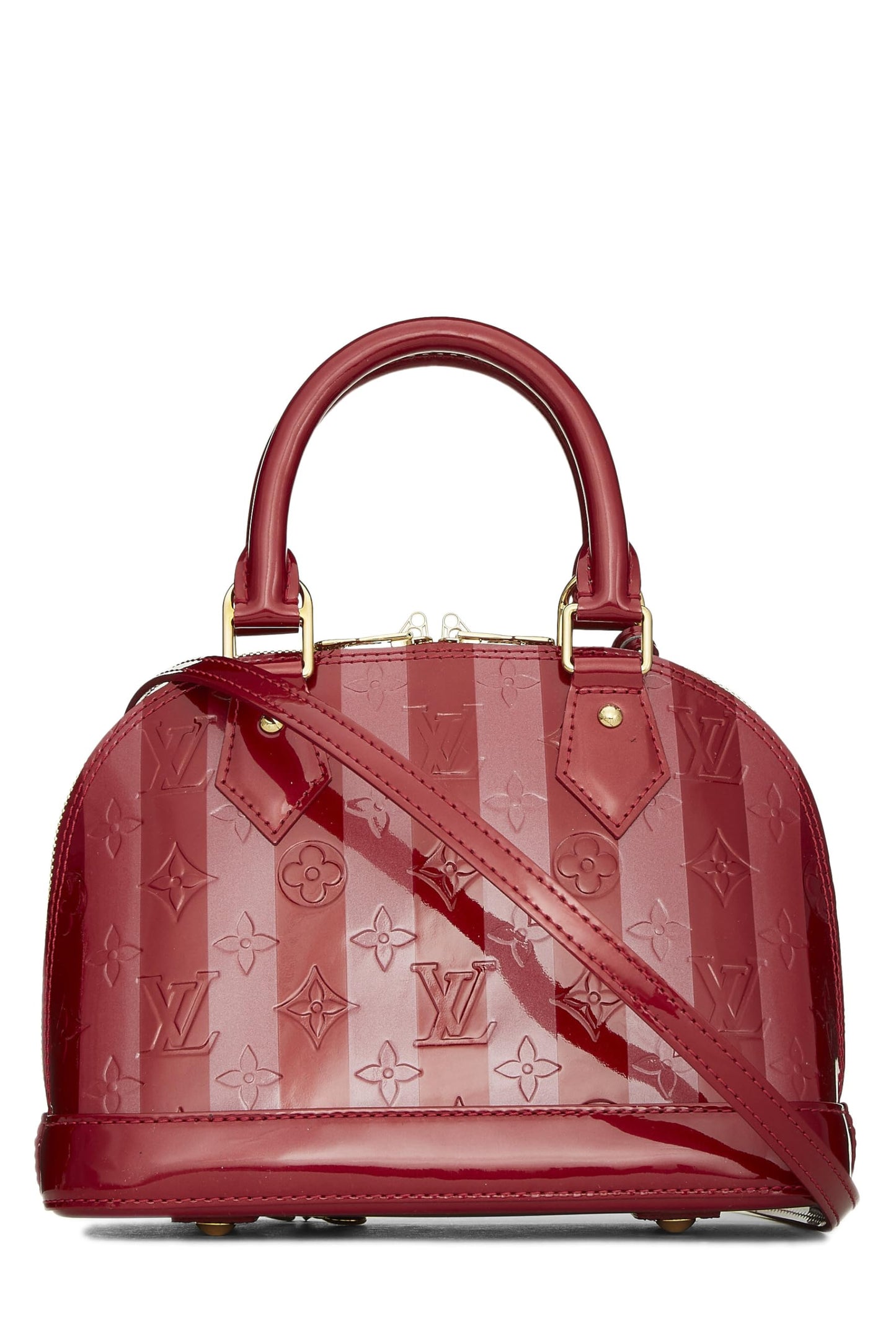 Louis Vuitton,  Indian Rose Monogram Vernis Rayures Alma BB, Red