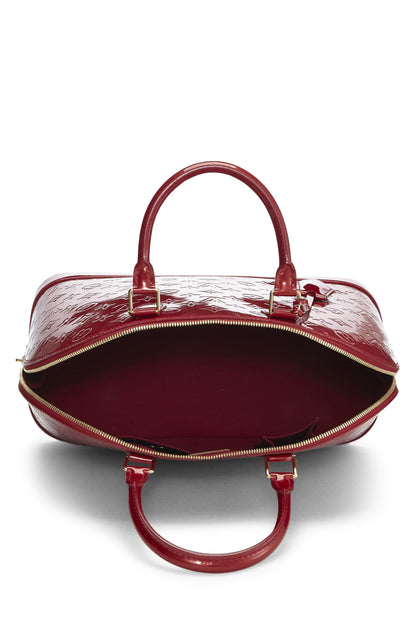 Louis Vuitton,  Cerise Monogram Vernis Alma MM NM, Red