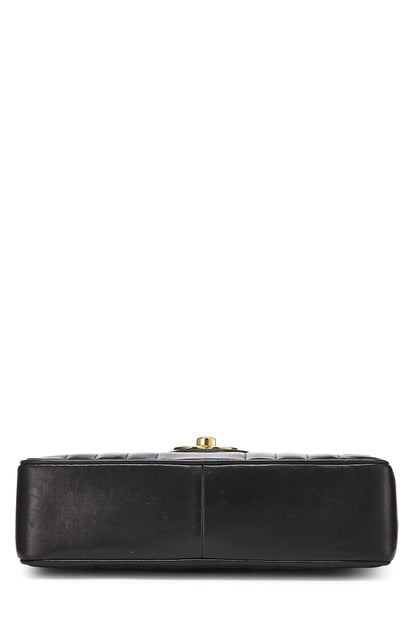 Chanel,  Black Vertical Lambskin Flap Jumbo, Black
