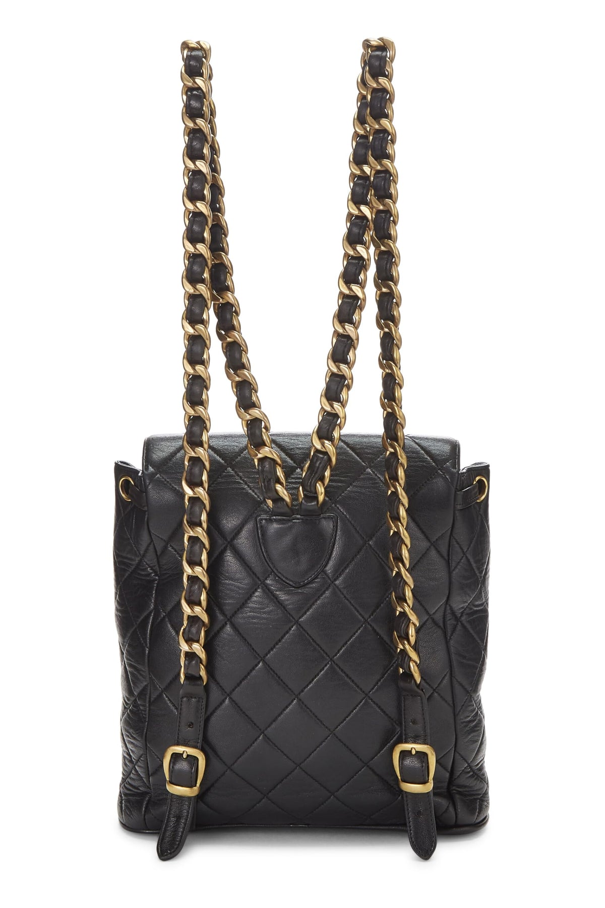 Chanel,  Black Quilted Lambskin 'CC' Classic Backpack Medium, Black