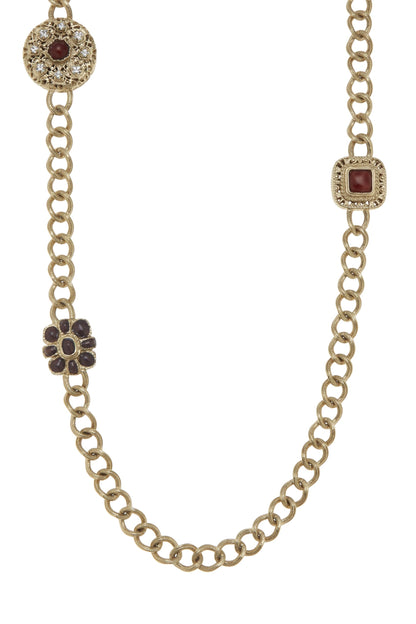 Chanel,  Gold & Multicolor 'CC' Charm Necklace Large, Multi