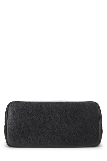 Chanel,  Black Quilted Caviar Medallion Tote, Black